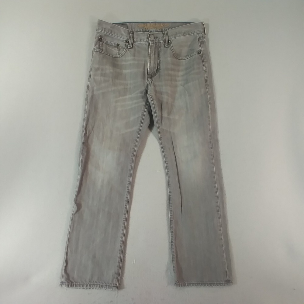 American‎ Eagle men's jeans 31 x 30 original straight grey denim pants
